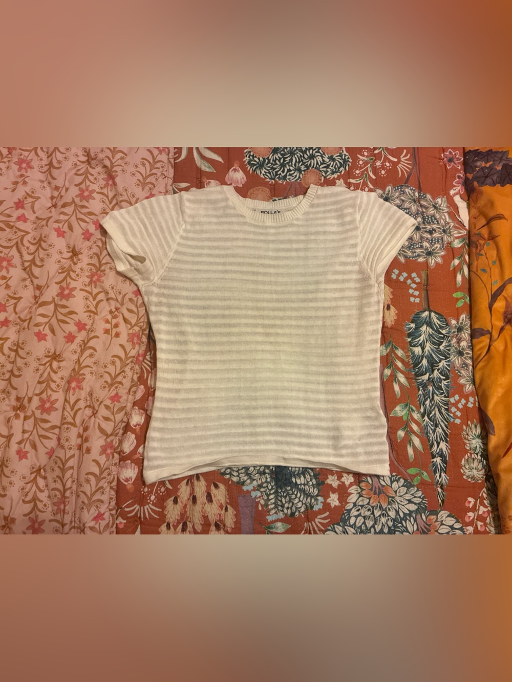 ROLLA'S Cream Ribbed Short Sleeve Tee